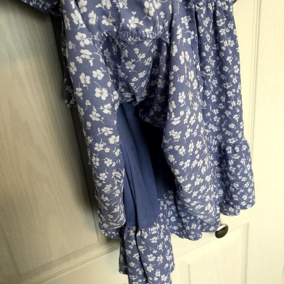 Blue Floral Ruffled Mini Dress Size Small - Picture 5 of 7